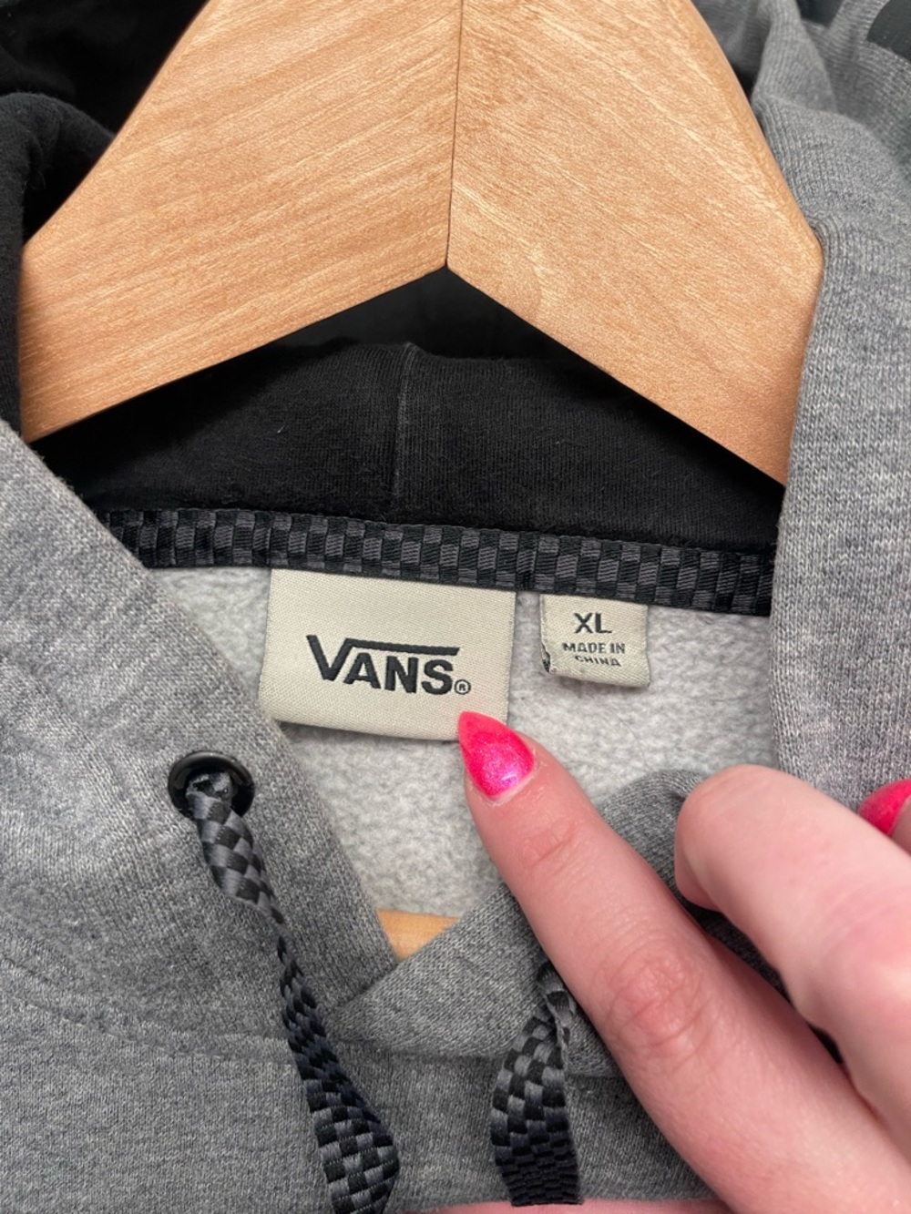 Vans Gray Hoodie with Black Logo "Off The Wall" - Picture 4 of 4